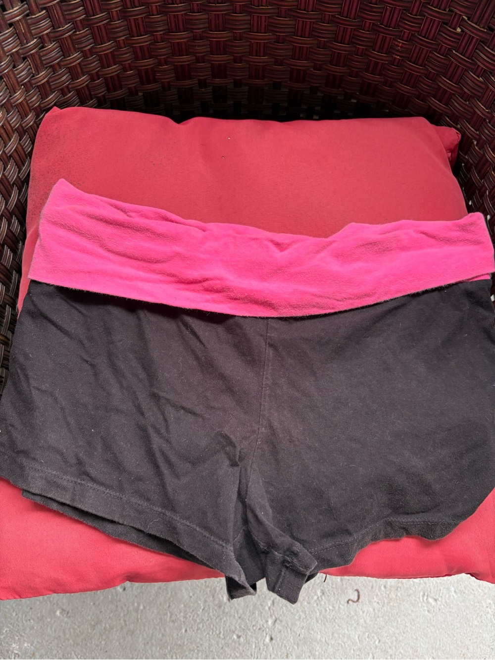 No Boundaries Pink Fold-Over Waist & Black Sleep Shorts